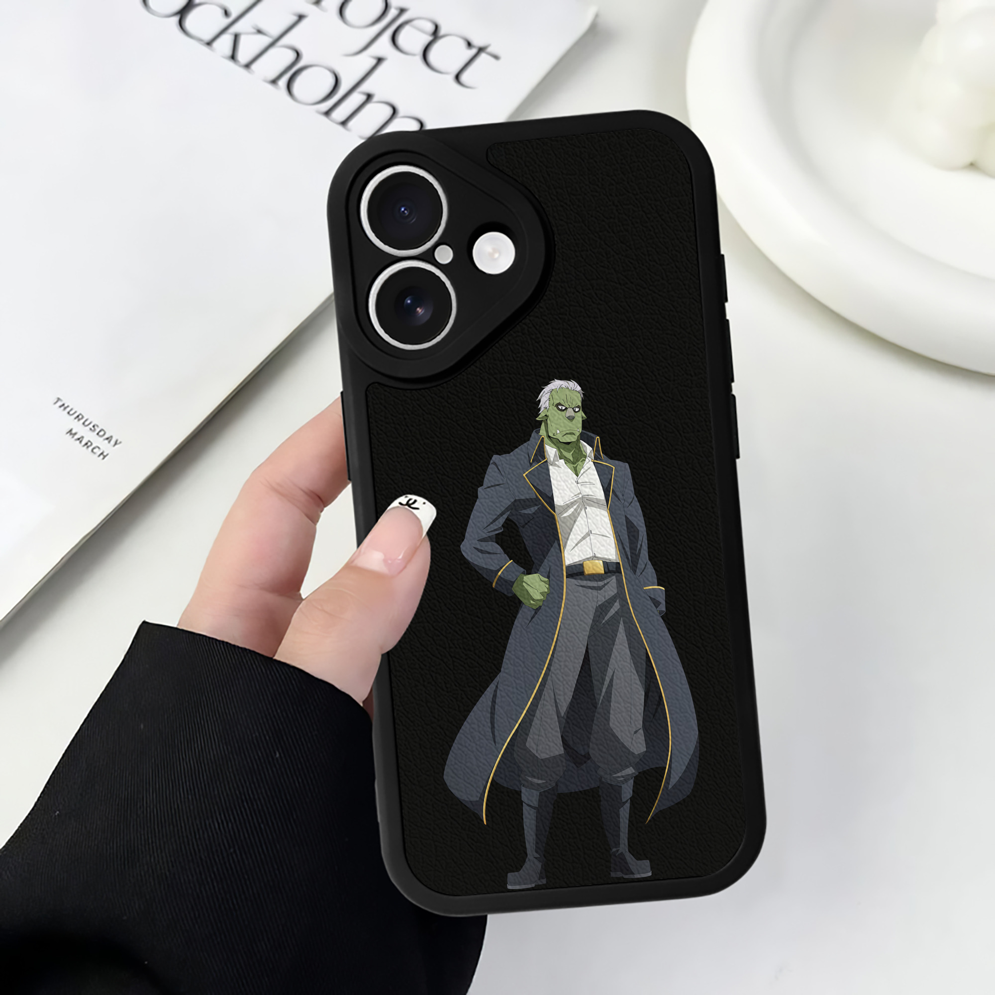 （画像用） 転スラ Regarding Reincarnated to Slime 【iPhone 16シリーズ対応】シリコンスマホケース（レザー調） 材質：シリコン